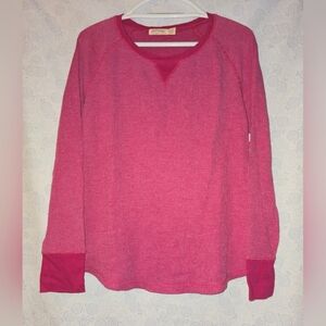 ✨️ Faded Glory Women’s Waffle Thermal Top XL Pink Long Sleeve Casual Shirt